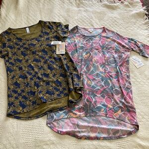 Lularoe Irma (XXS) Tunic & Classic Tee (XS) Shirt Lot Of 2 Tops NWT